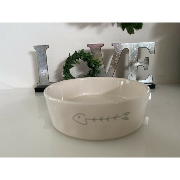 Artisan Rae Dunn Meow White Black Ceramic Cat Bowl Pet Food Dish 5" X 5" NWT‎ - Picture 4 of 12